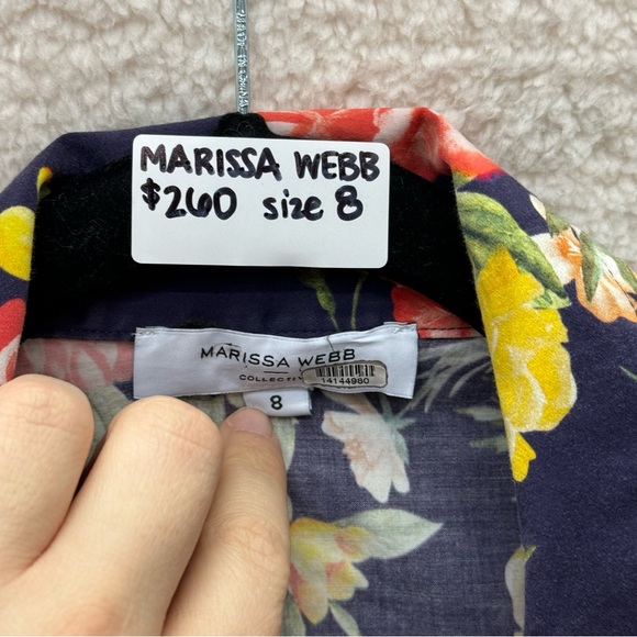Size 8 - MARISSA WEBB - Floral Printed Puff Sleeve Dress Rent Runway $260 msrp - Picture 10 of 12